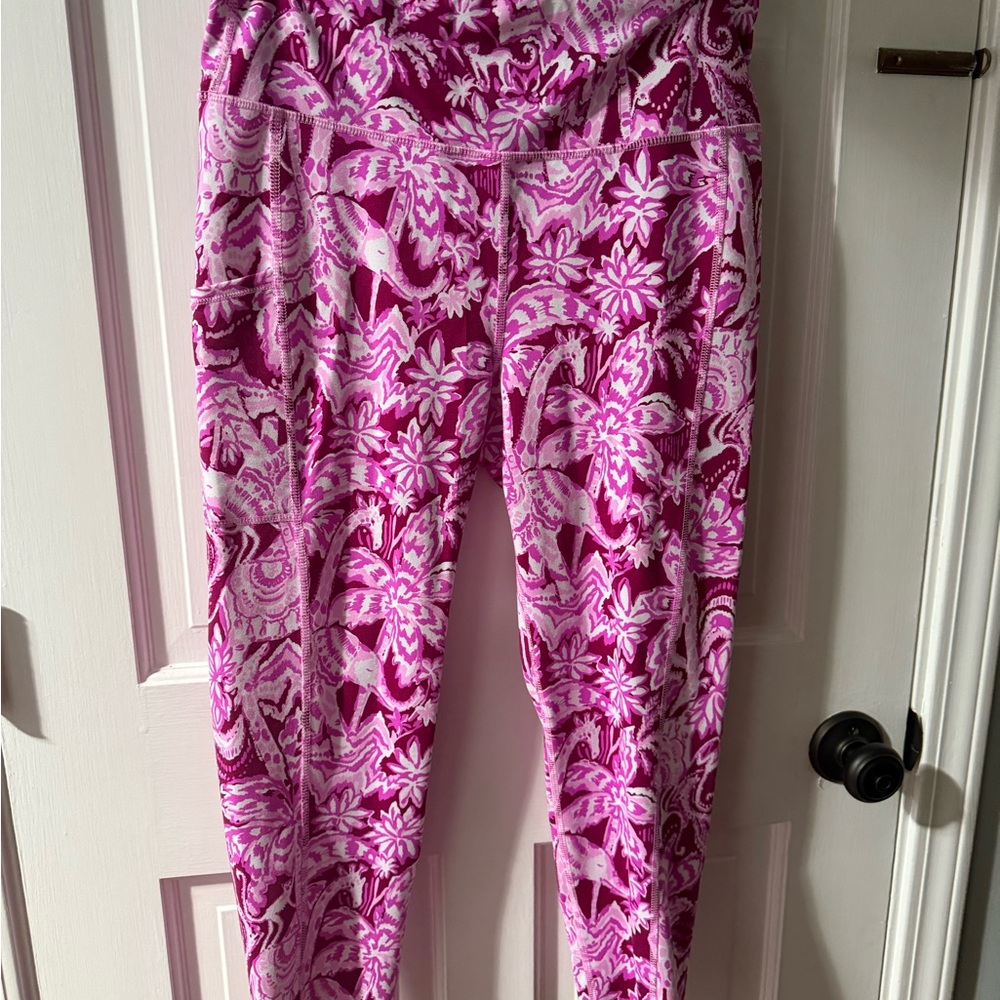 Lilly Pulitzer Pink Floral Patterned Leggings